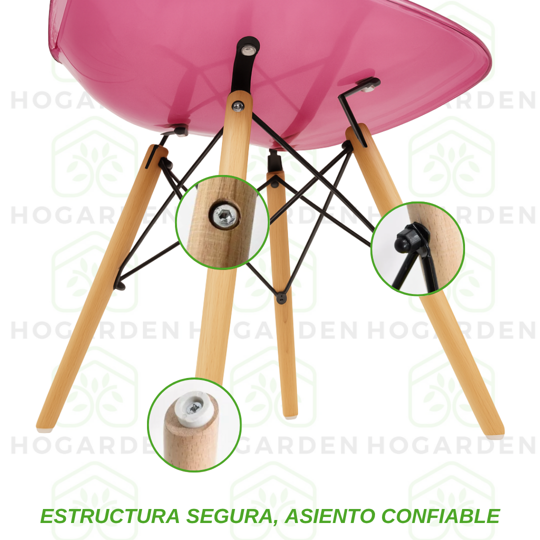 Silla Eames Transparente Rosa