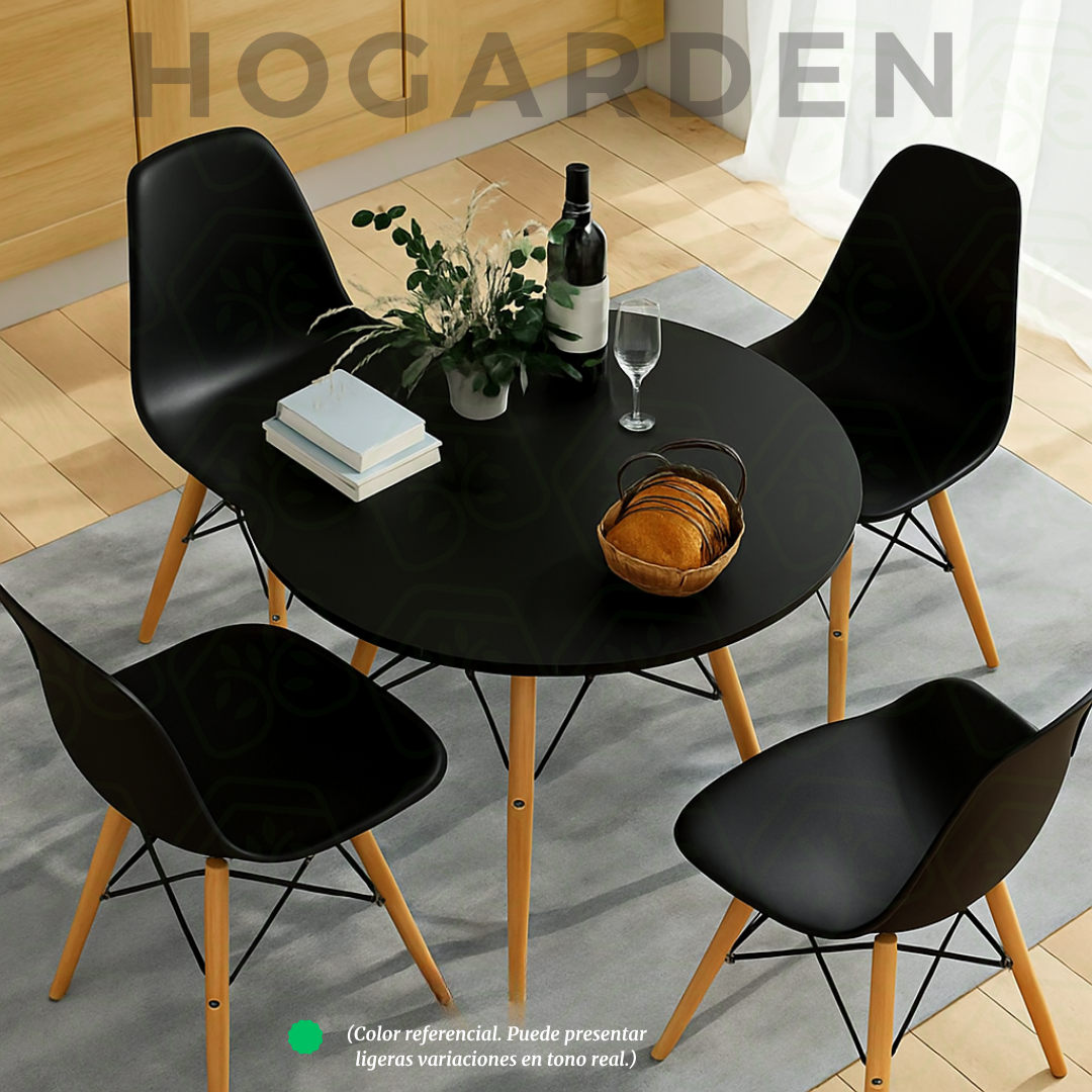 Mesa Eames Negro Redonda