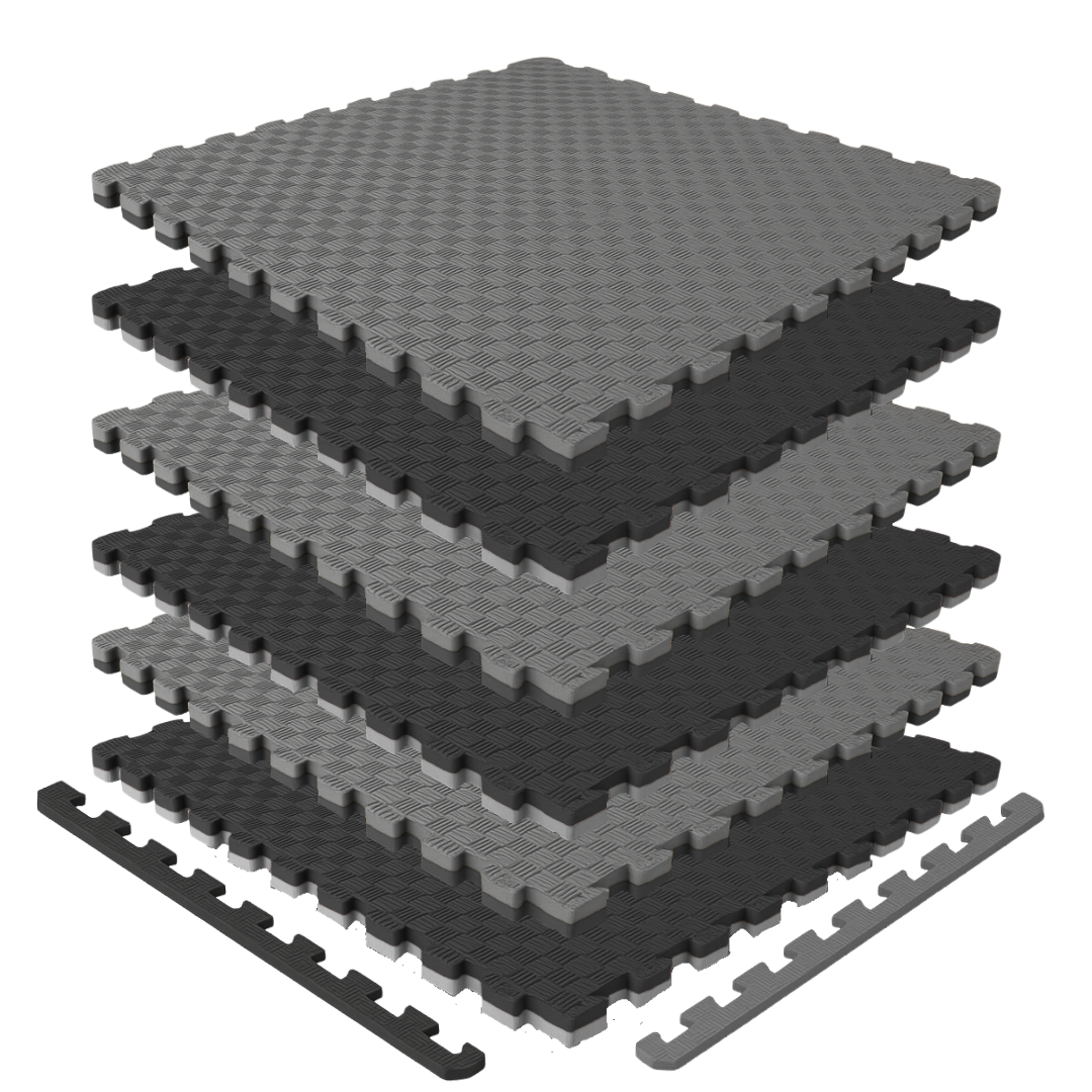 Tatami Piso Artes Marciales 1 M2 Negro Con Gris