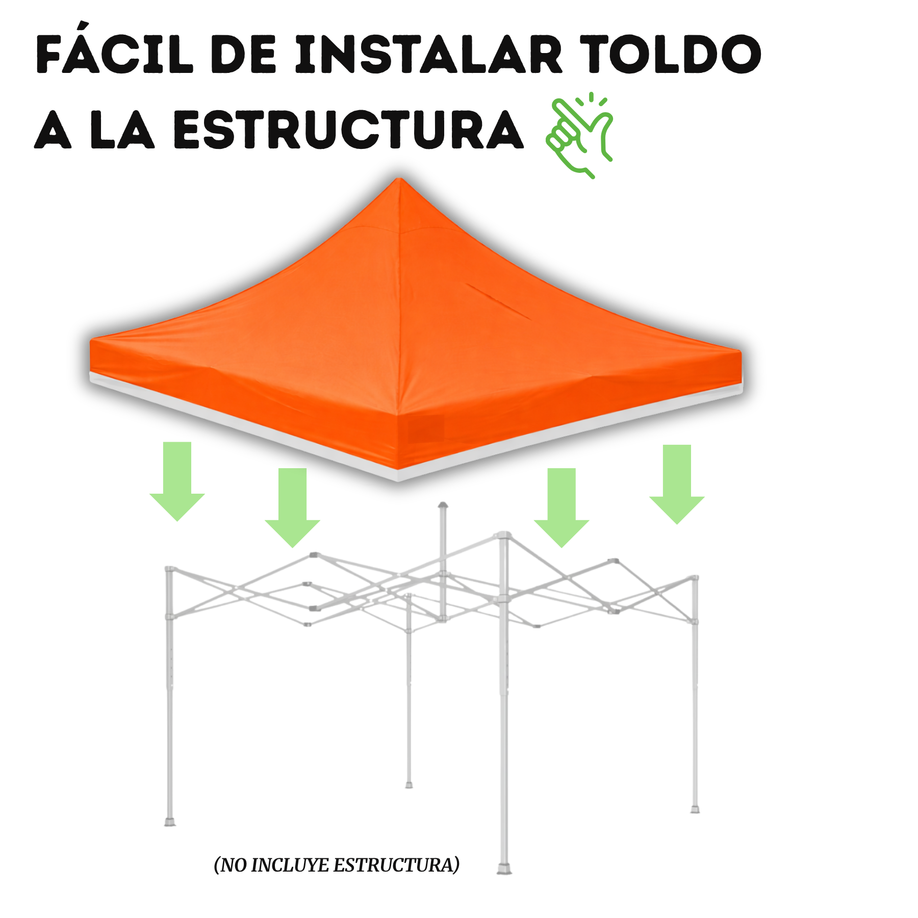 Repuesto De Toldo Naranja 3x3 M
