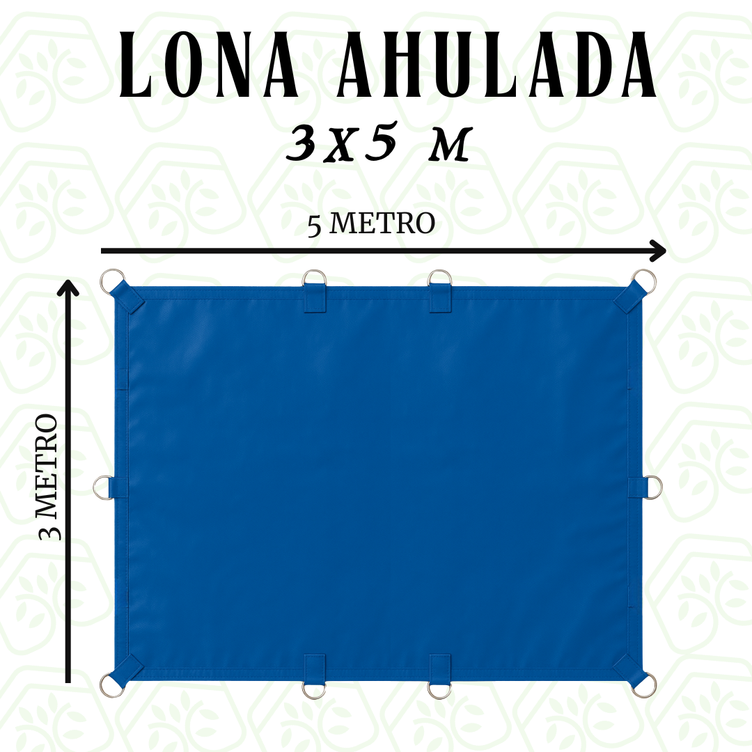 Lona Ahulada 5x3 M Reforzada Uso Rudo Impermeable