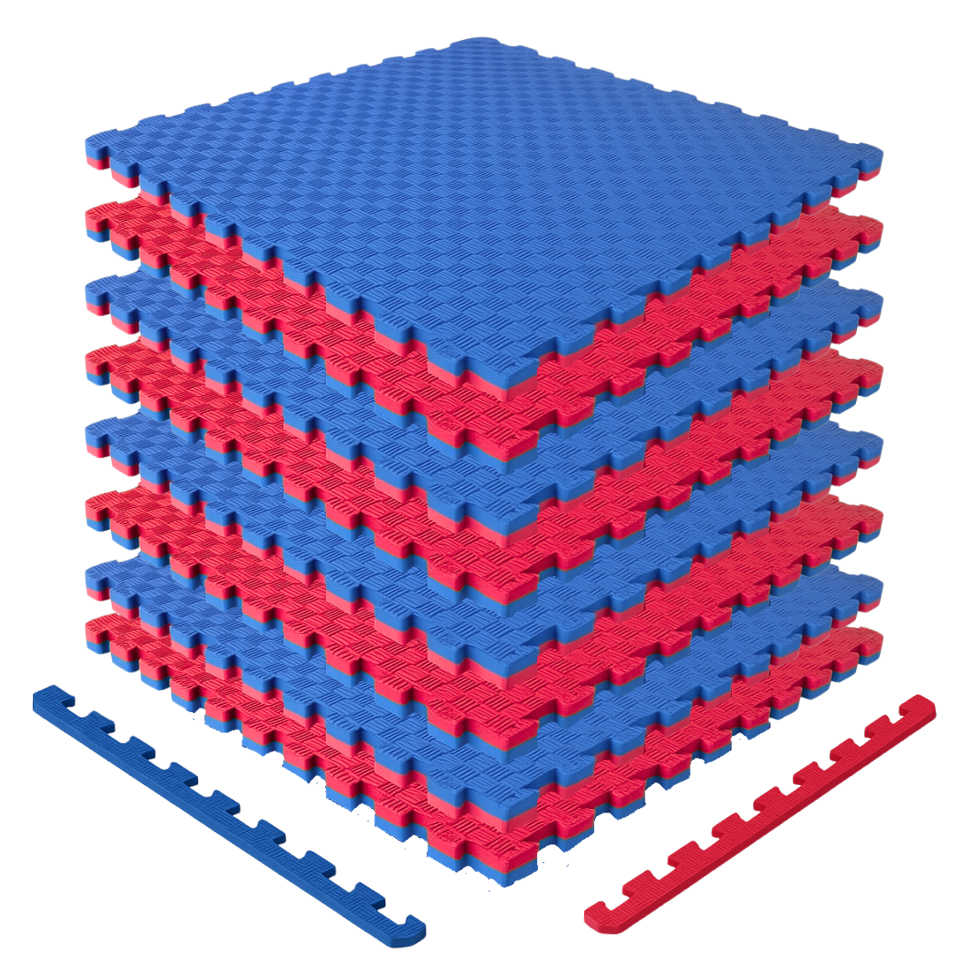 Tatami Piso Artes Marciales Rojo Con Azul