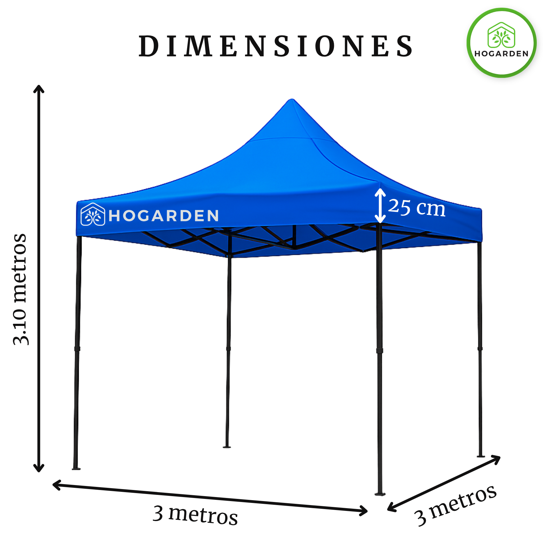 Carpa Plegable Azul 3x3 M