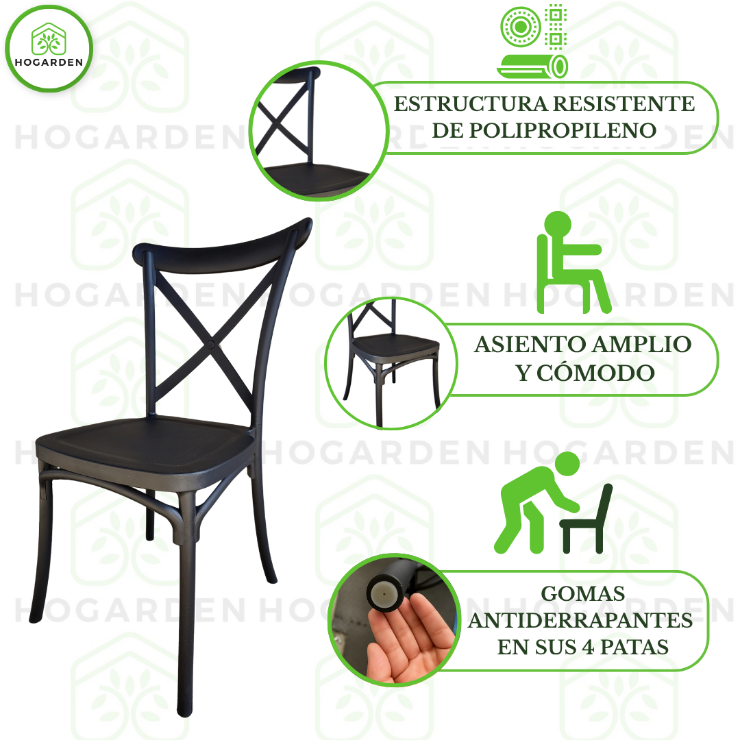 Silla Crossback Negro Para Eventos