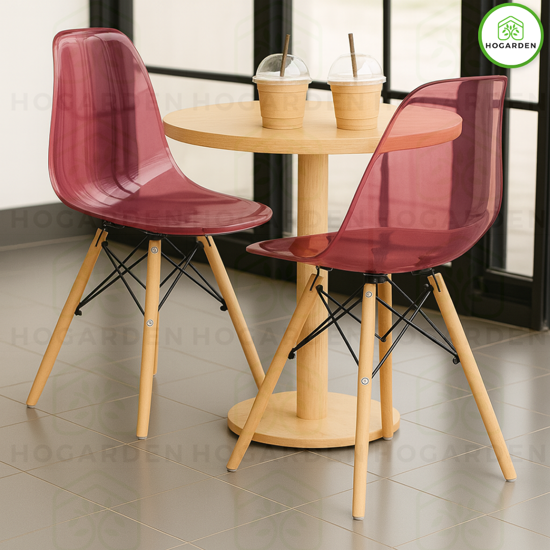 Silla Eames Transparente Rosa