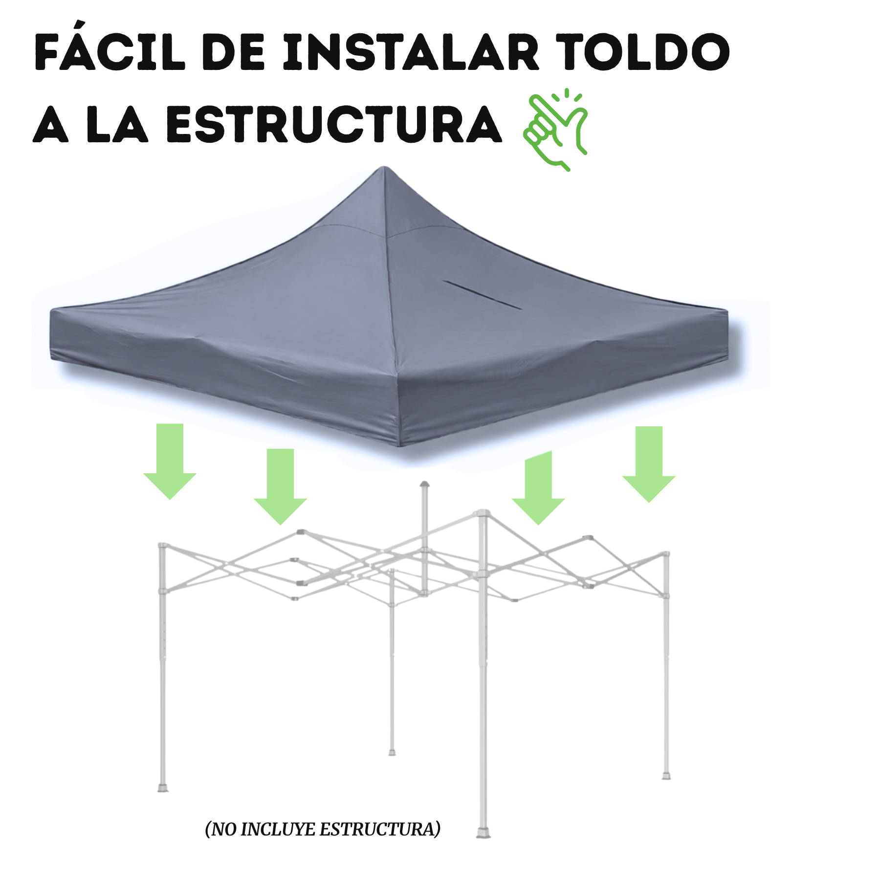 Repuesto De Toldo Gris 3x3 M