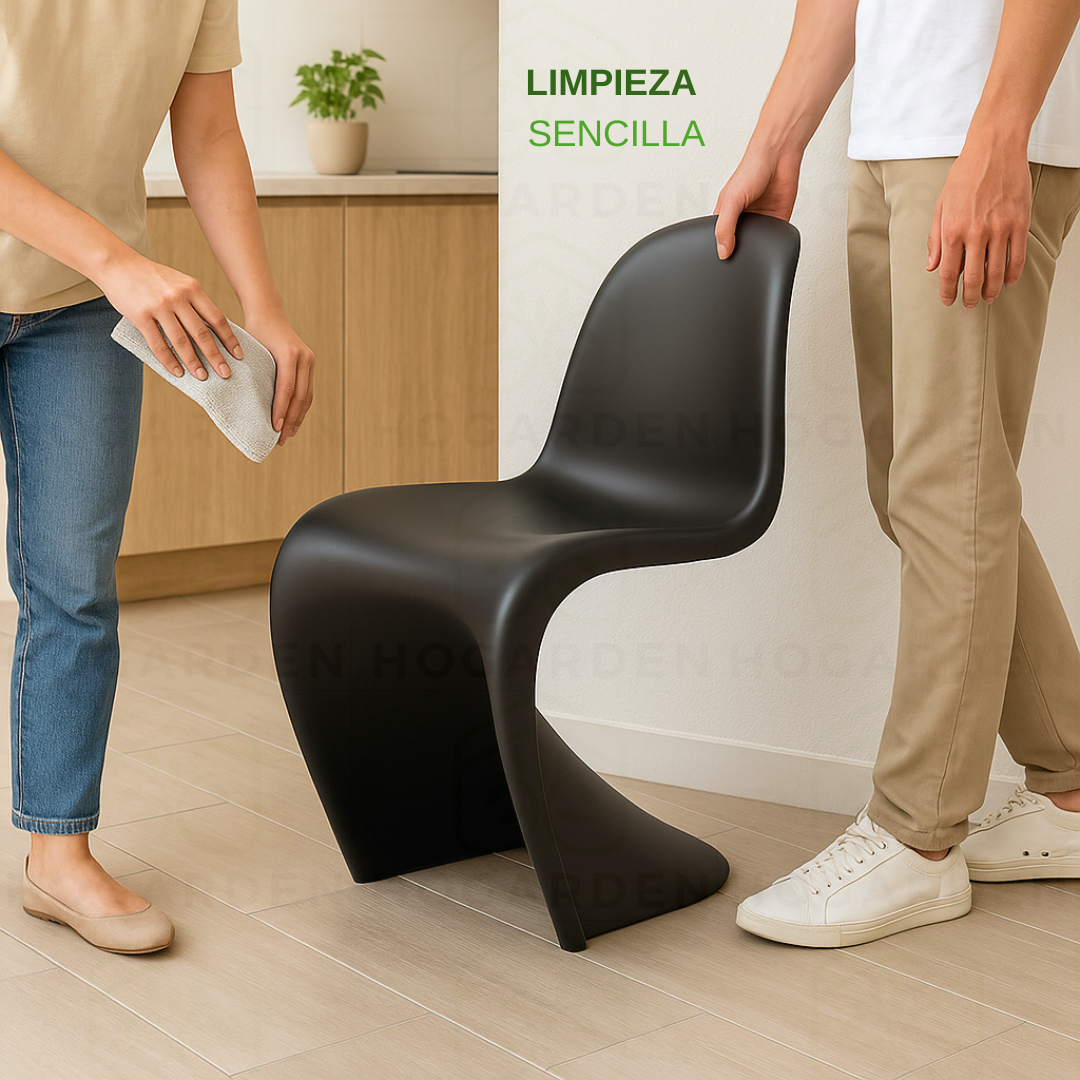 Silla Moderna Estilo Panton Negro