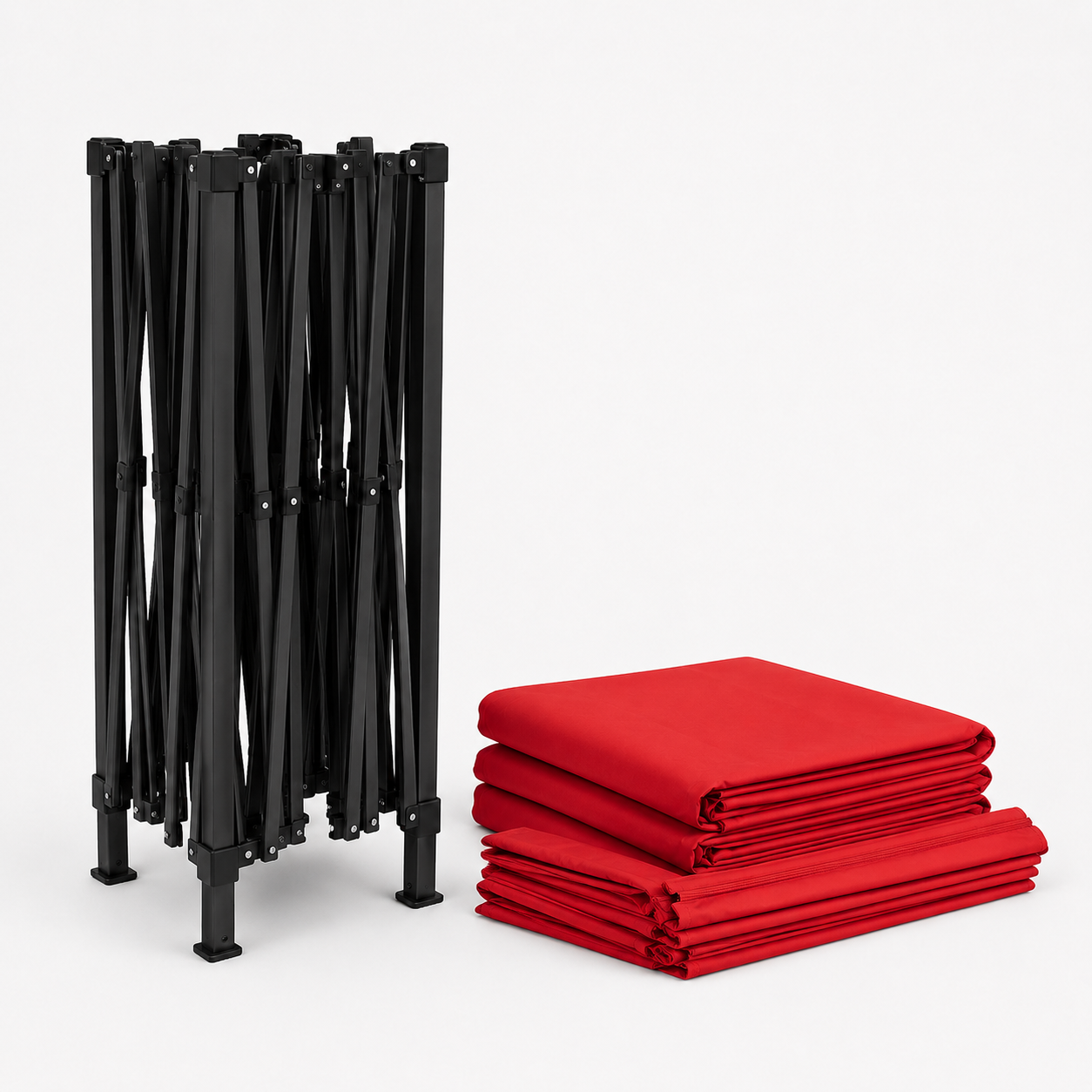 Carpa Plegable Roja 3x3 M Con Pared