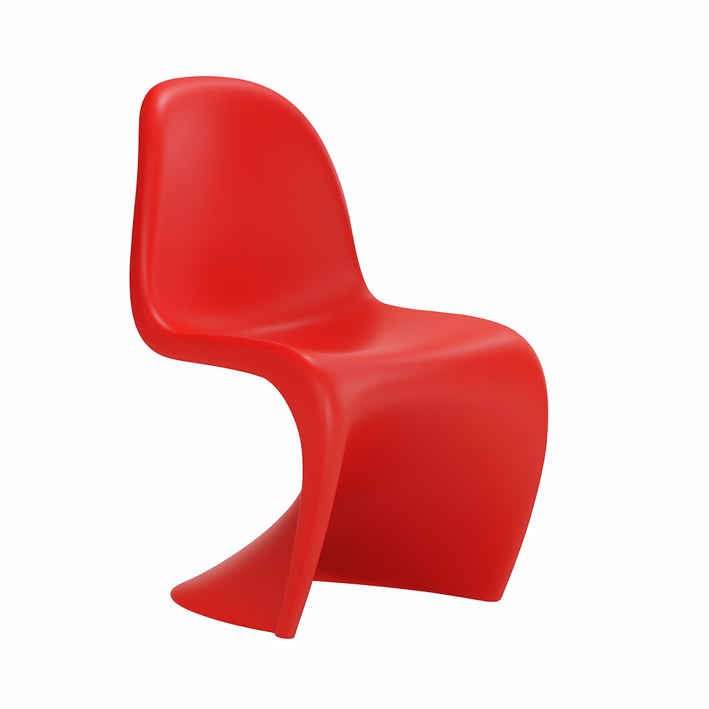 Silla Moderna Estilo Panton Roja