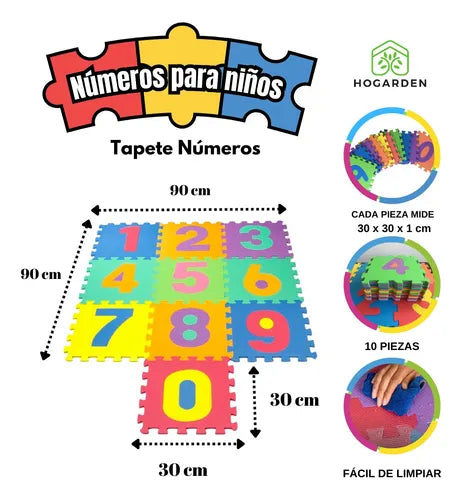 Tapete Foamy Números Para Bebés 10 pzs