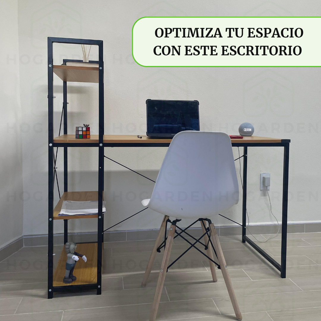 Escritorio Con Repisas Color Madera