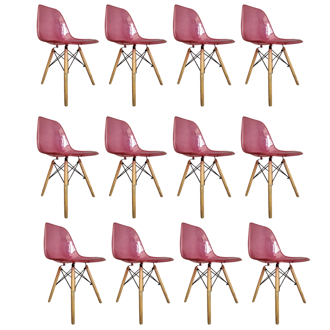 Silla Eames Transparente Rosa