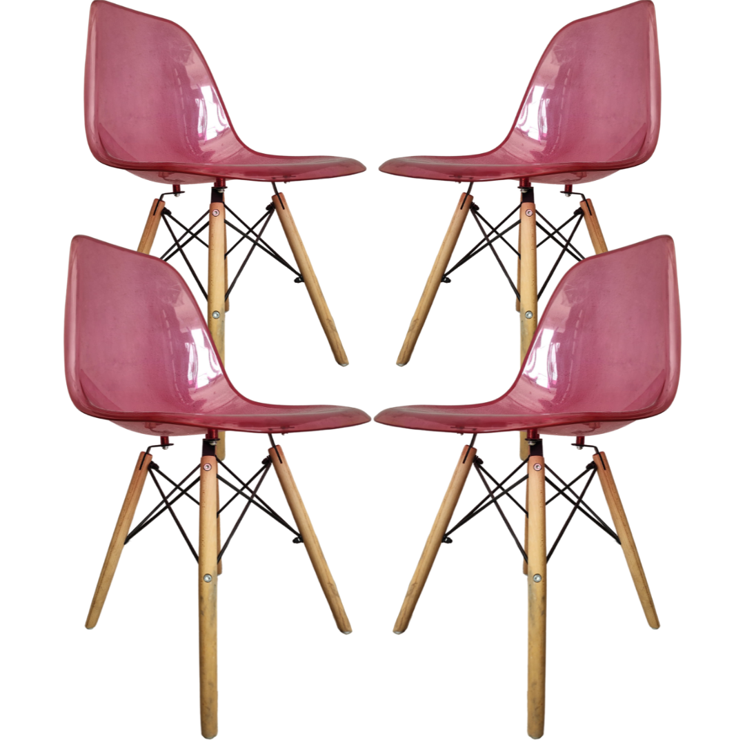 Silla Eames Transparente Rosa