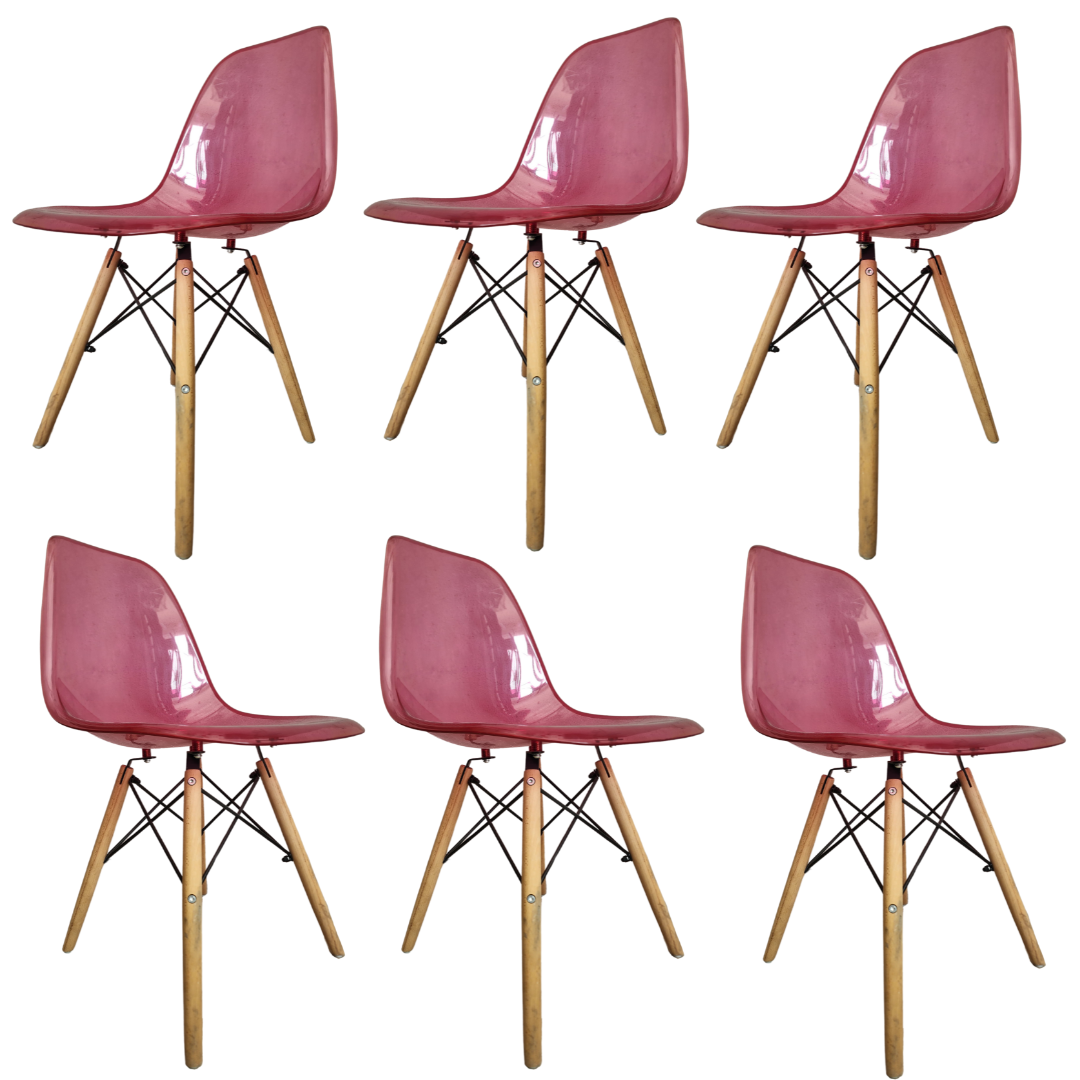 Silla Eames Transparente Rosa