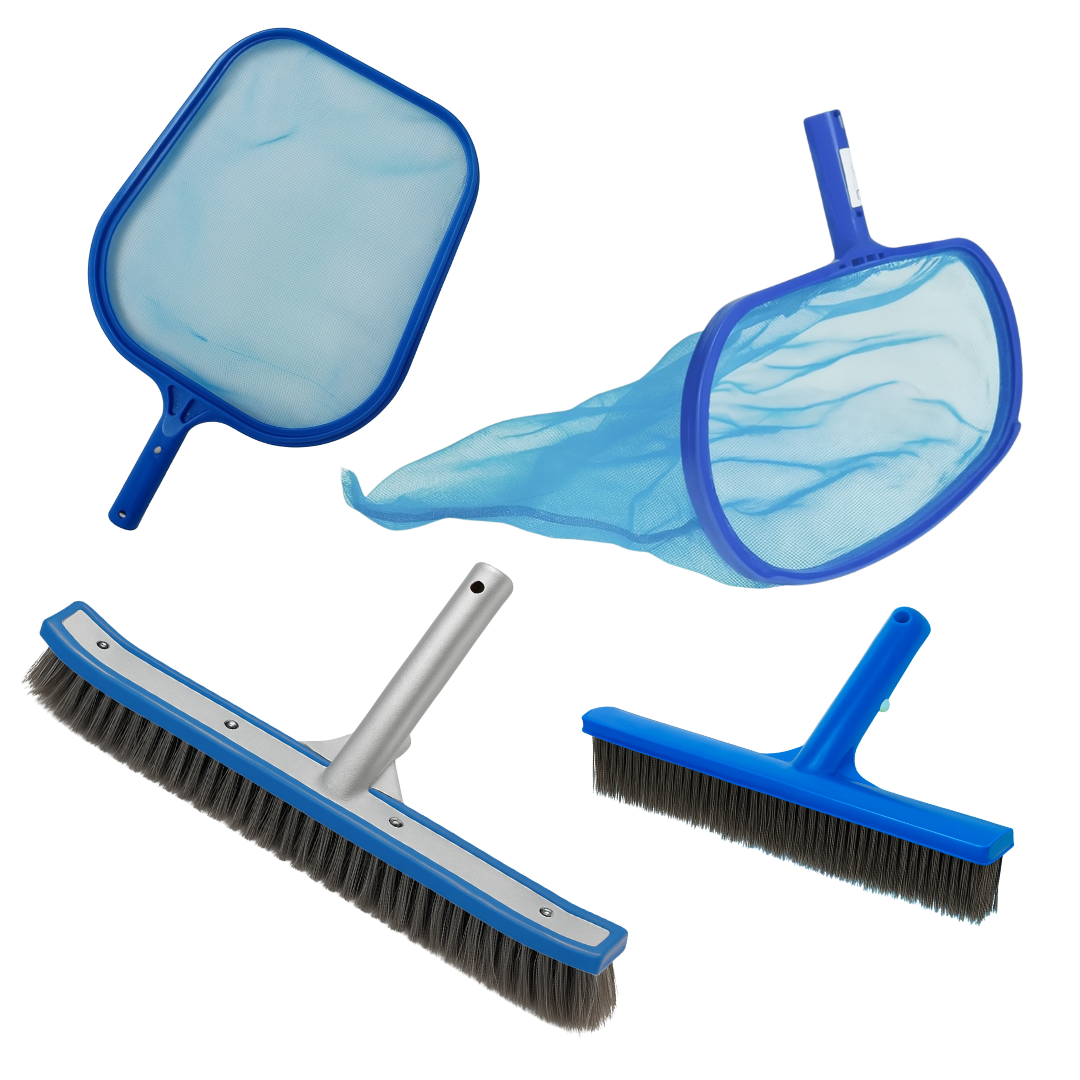 Combo 2 Cepillos Más 2 Redes Para Limpiar Albercas
