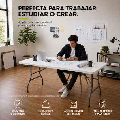 Mesa Plegable Blanca 1.80 M