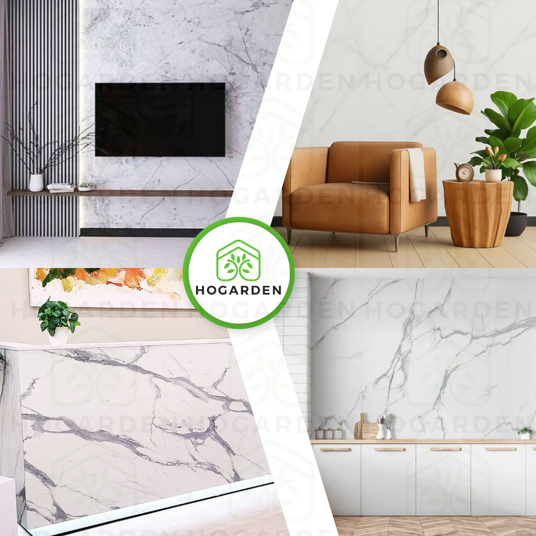 Panel Tipo Mármol Blanco 122x244 Cm Para Decorar