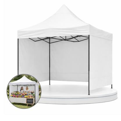 Carpa Plegable Blanca 3x3 M Con Pared
