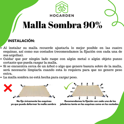 Malla Sombra 4X9 Reforzada Raschel