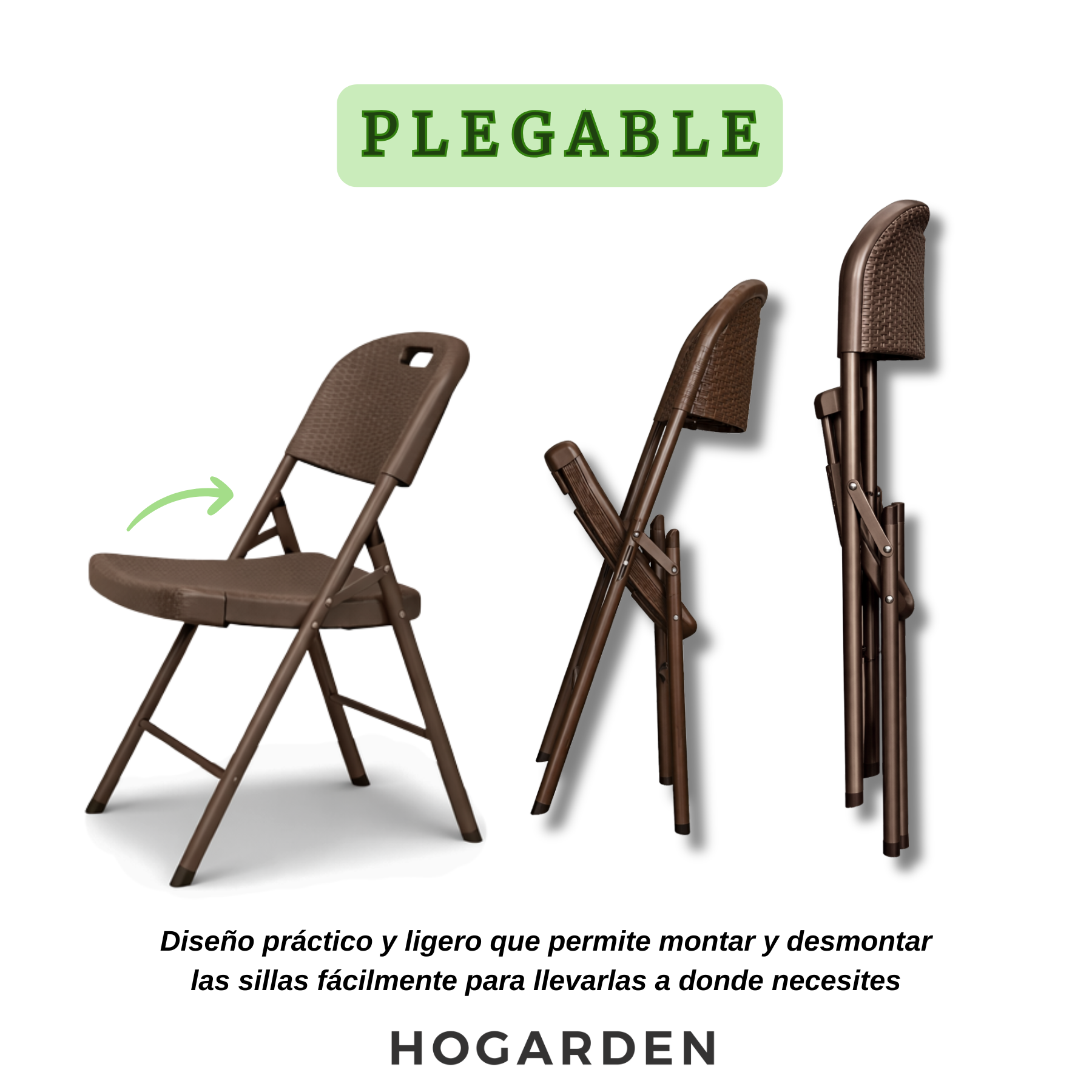 Silla Plegable Reforzada Rattan