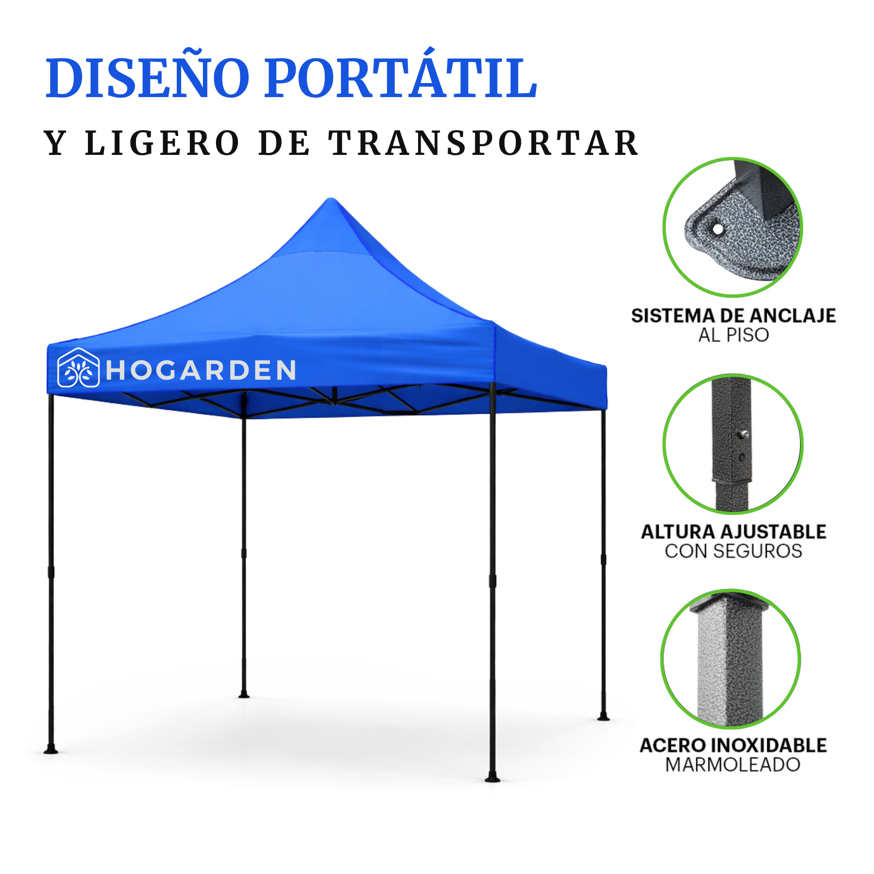 Carpa Plegable Azul 2x2 M