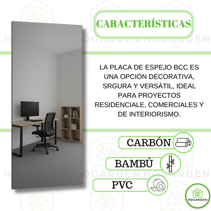 Panel Espejo BCC Acero 1.22x2.44 M Para Decoración