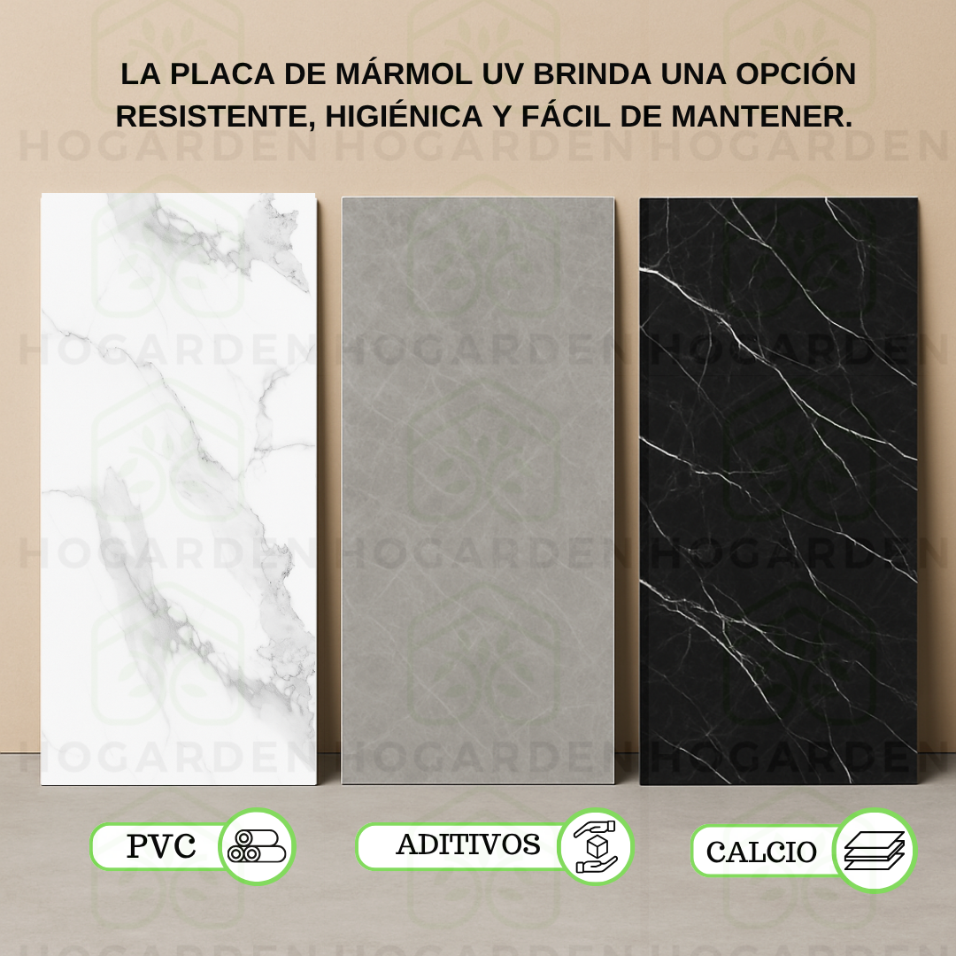 Panel Tipo Mármol Negro 122x244 Cm Para Decorar