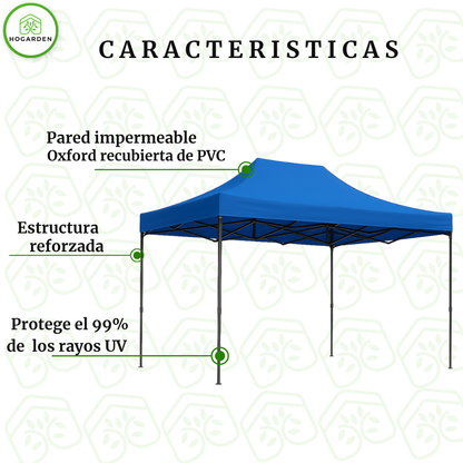 Carpa Plegable Azul 3x4.5 M