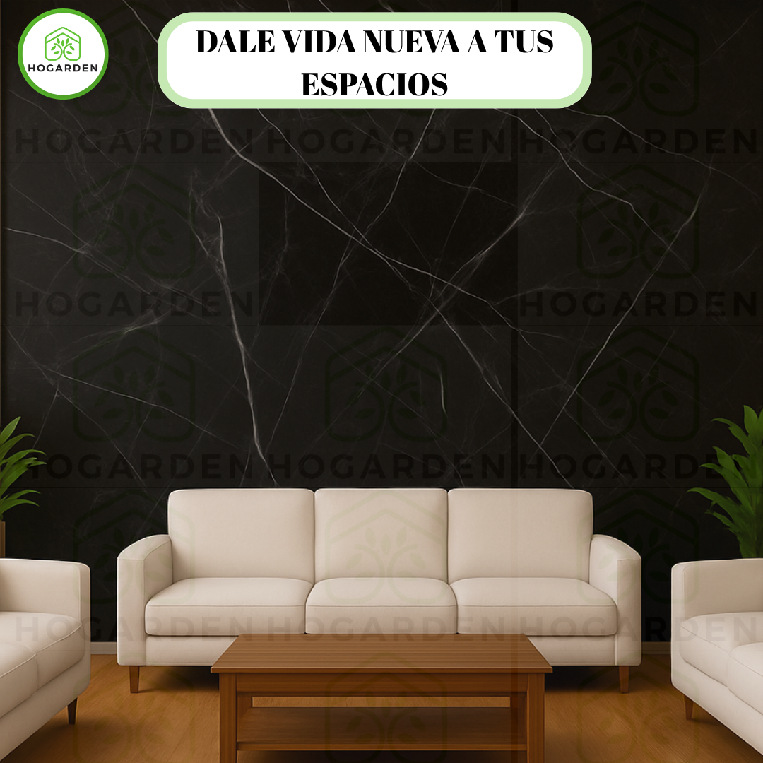 Panel Tipo Mármol Negro 122x244 Cm Para Decorar