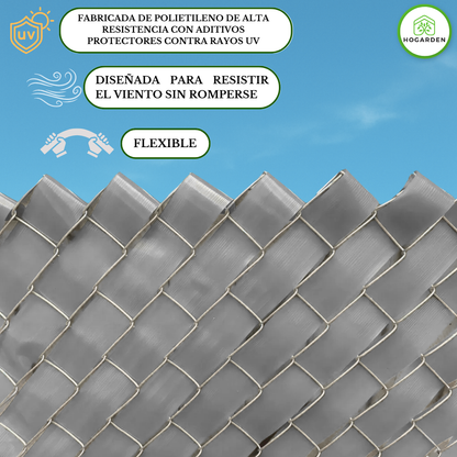 Cinta Rompeviento Plata Para Malla Ciclónica 10m2