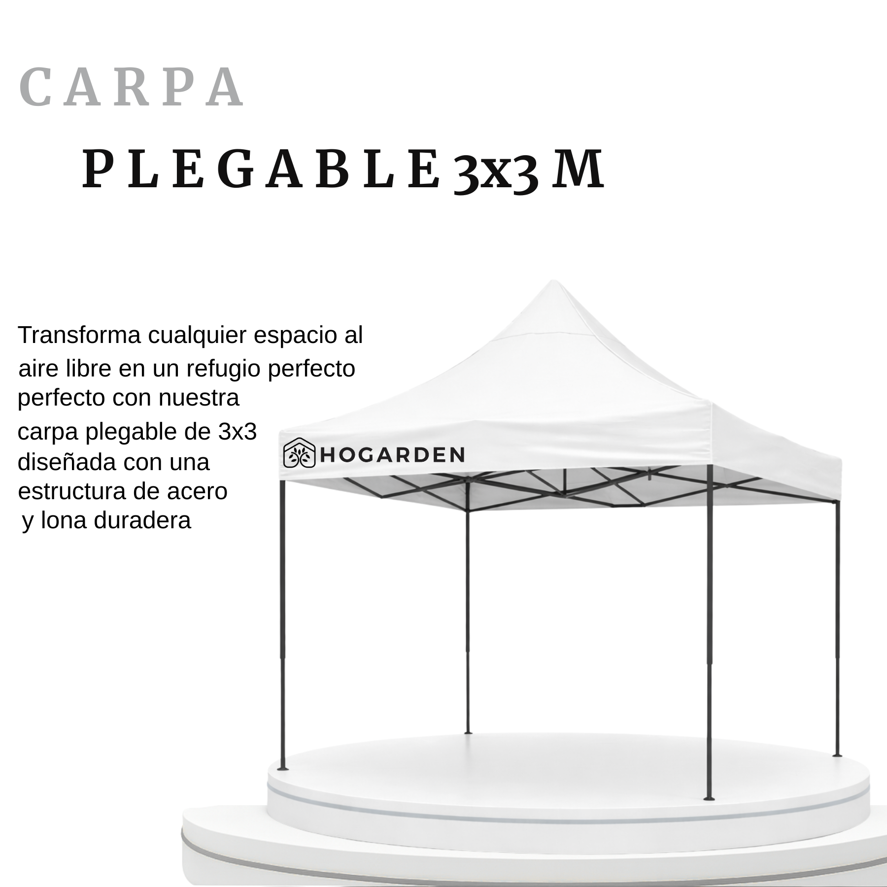 Carpa Plegable Blanca 3x3 M