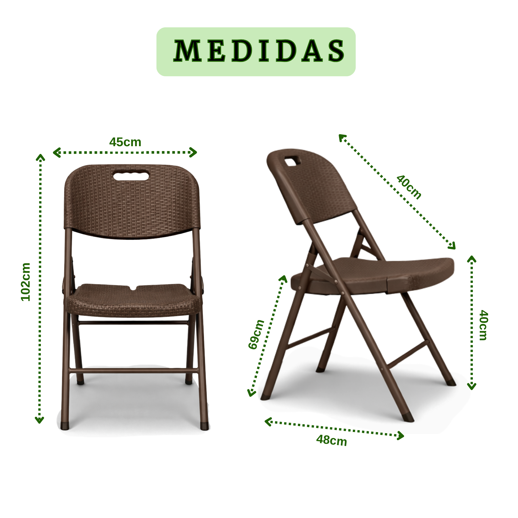 Silla Plegable Reforzada Rattan