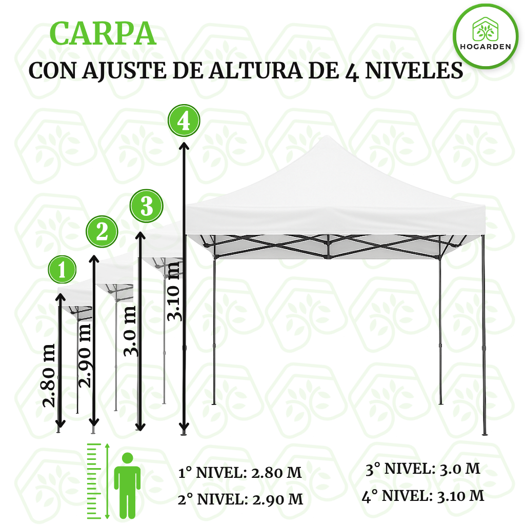 Carpa Plegable Blanca 2x3 M