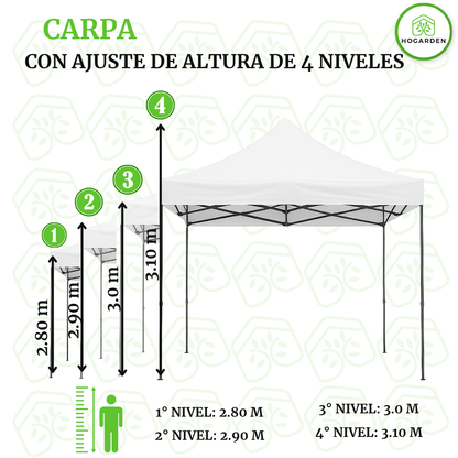 Carpa Plegable Blanca 2x3 M
