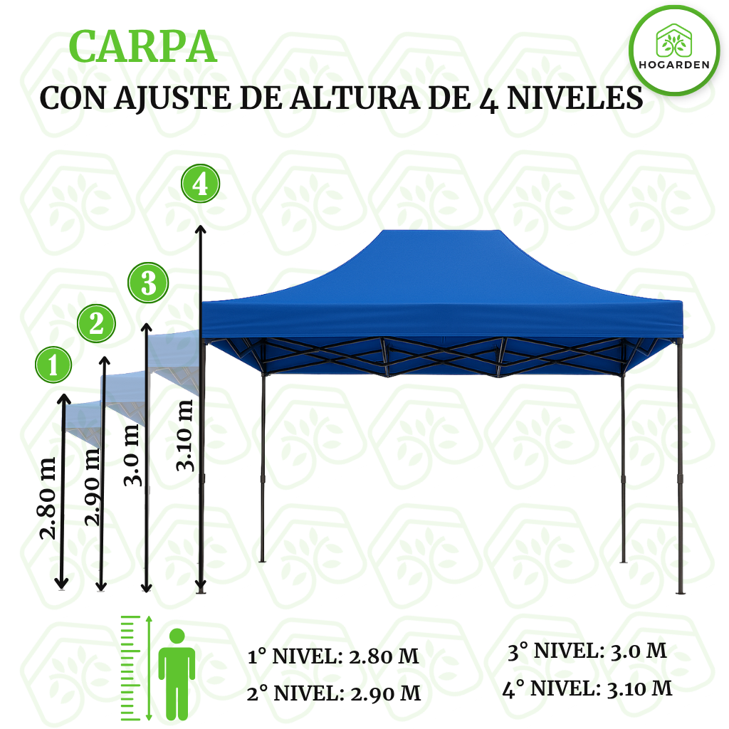 Carpa Plegable Azul 3x4.5 M