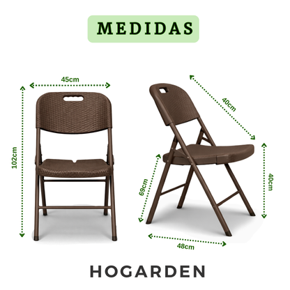 Silla Plegable Reforzada Rattan