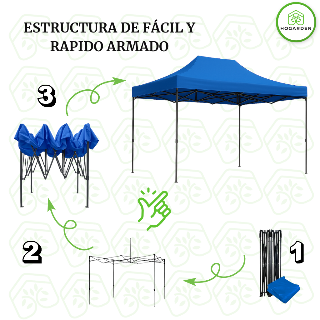 Carpa Plegable Azul 3x4.5 M