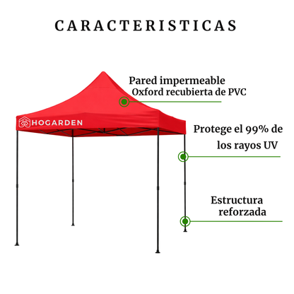 Carpa Plegable Rojo 2x2 M