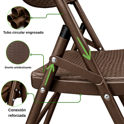 Silla Plegable Reforzada Rattan