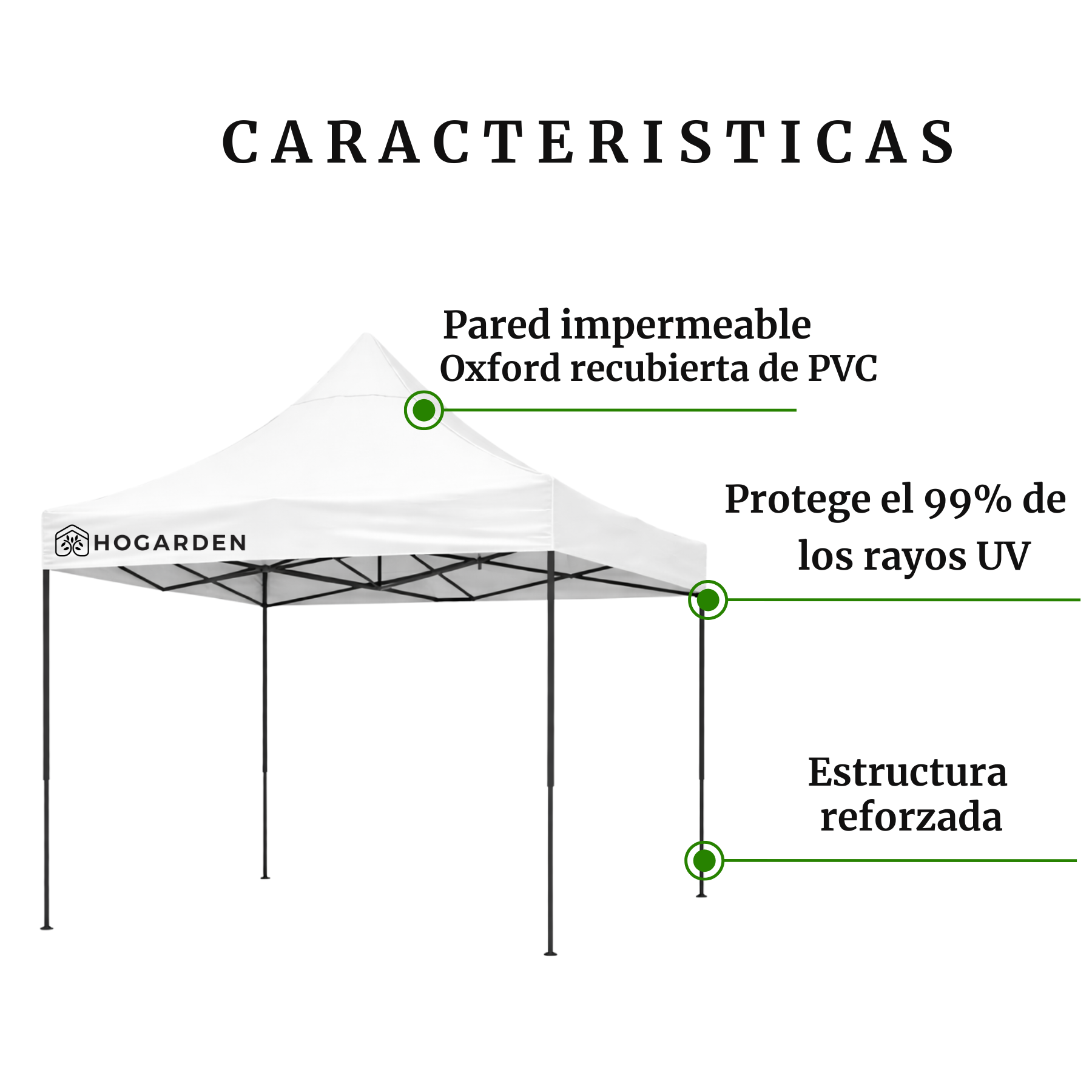 Carpa Plegable Blanca 3x3 M