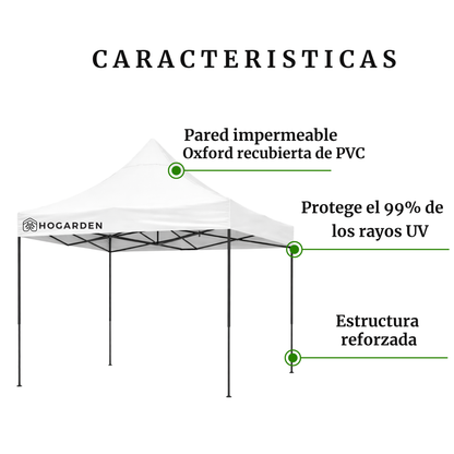 Carpa Plegable Blanca 3x3 M