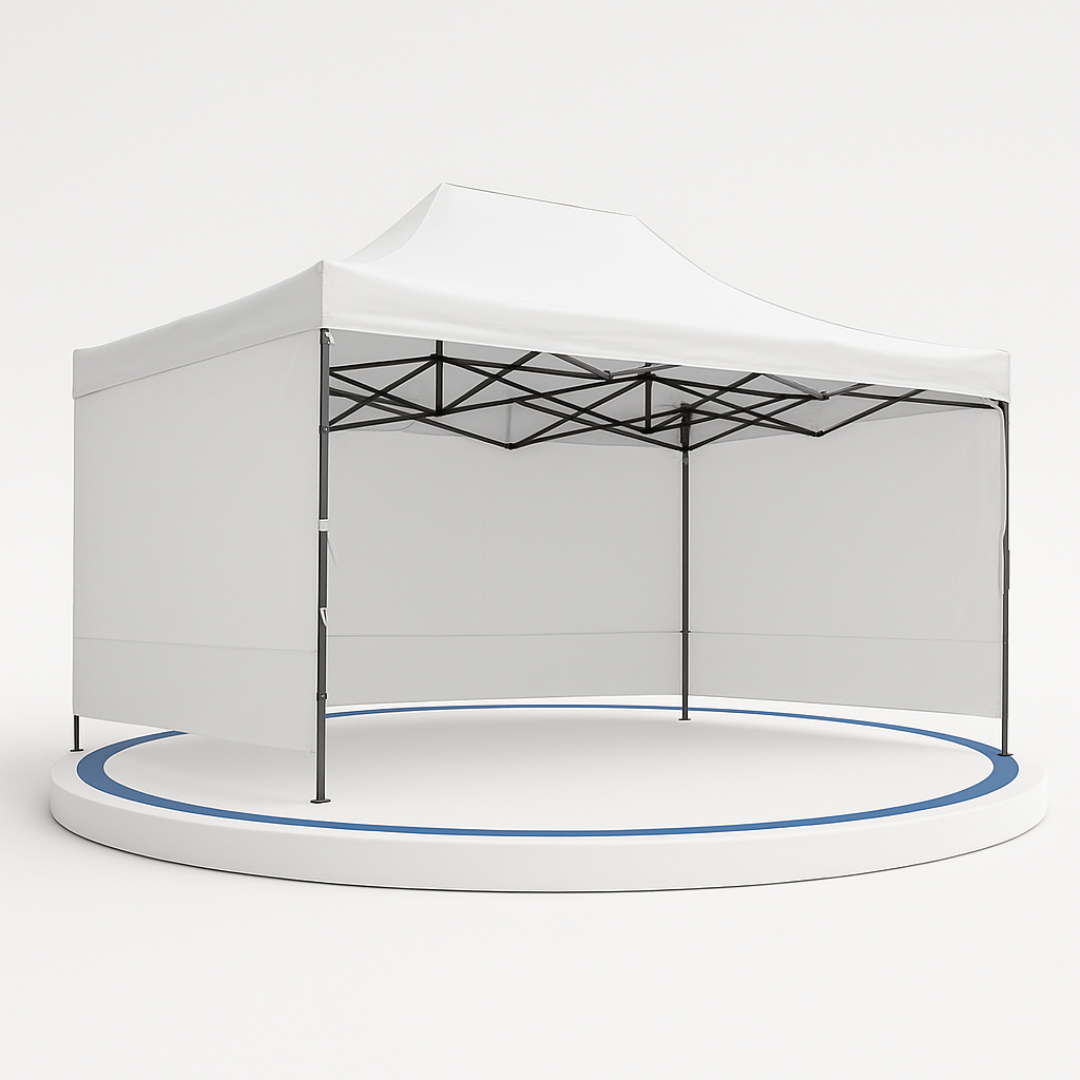 Carpa Plegable Blanca 3x4.5 M Con Pared