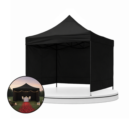 Carpa Plegable Negra 3x3 M Con Pared