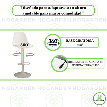 Banco Blanco Alto Eames Para Barra Y Cocina
