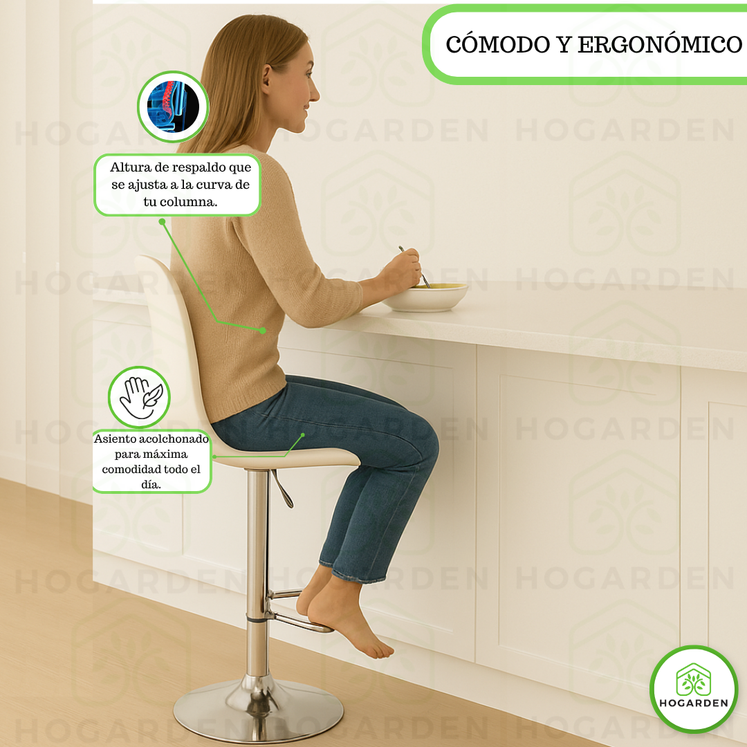 Banco Blanco Alto Eames Para Barra Y Cocina