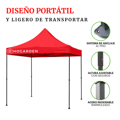 Carpa Plegable Rojo 2x2 M