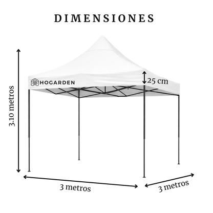 Carpa Plegable Blanca 3x3 M