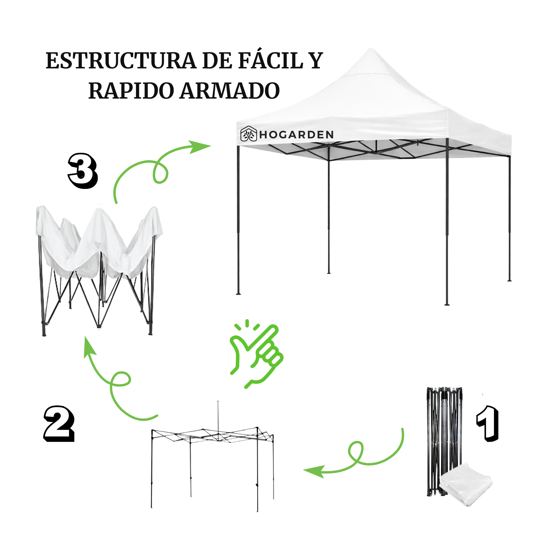 Carpa Plegable Blanca 3x3 M