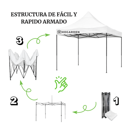 Carpa Plegable Blanca 3x3 M