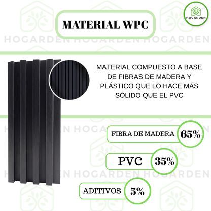 Panel Decorativos WPC Negro 1 m x 16 cm 12 Pzs